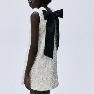 H&M Sequined Tie-back Dress